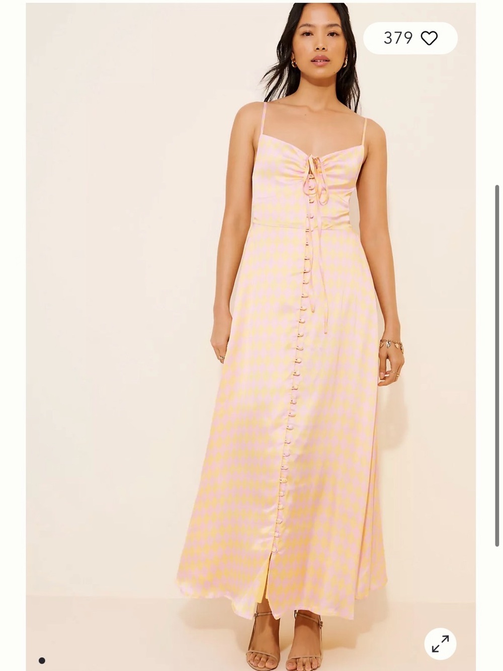 NWT Anthropologie Olivia Rubin sleeveless Tie-Front Maxi Slip Dress Medium
